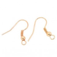 Metalen Franse oorhaken ± 18x17mm Rosé gold